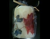 Blue Delphinium and Autumn Leaf Pillar - scented - Pretty Petals Candles by TFRice