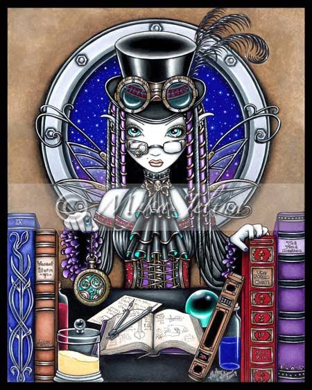 Victorian Gothic Steampunk Fairy Signed BIG Print