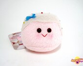 Pink marsmallow keychain plush with white chocolate and sprinkles ...