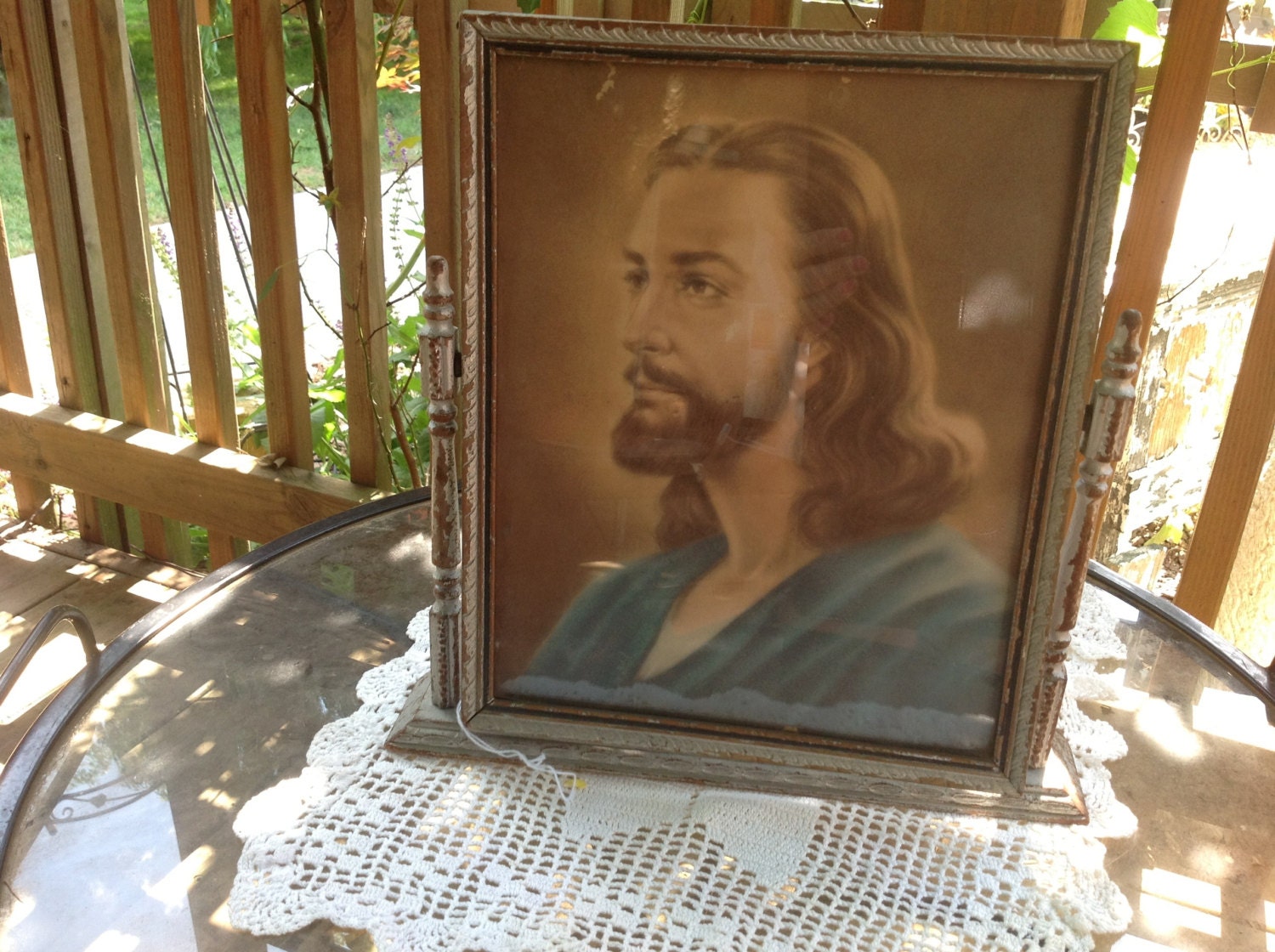 Vintage S Era Jesus Religious Framed Picture By Thecherrychic