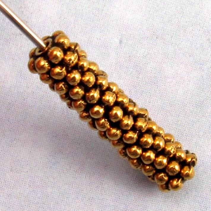 Antique Gold 4MM Beaded Heishi Spacer Bead, TierraCast Pewter 50 Pc. TG13