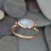 Size 6  Ready To Ship, Rainbow Moonstone and 14k Rose Gold Sideswept Ring