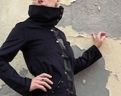 Skinny Velvet jacket with oversize collar/ women/ camouflage/ black