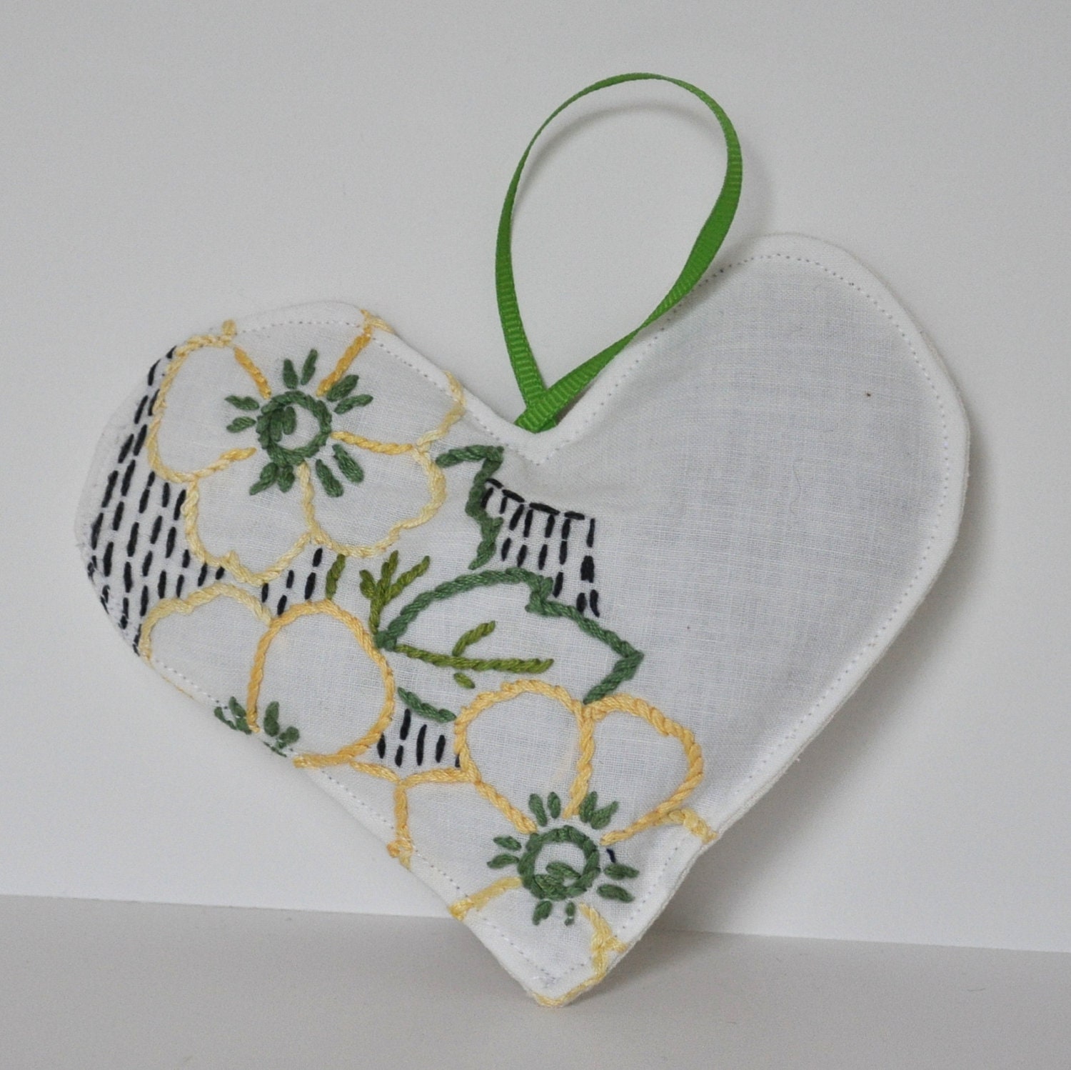 Heart Lavender Sachet from Vintage Table Scarf