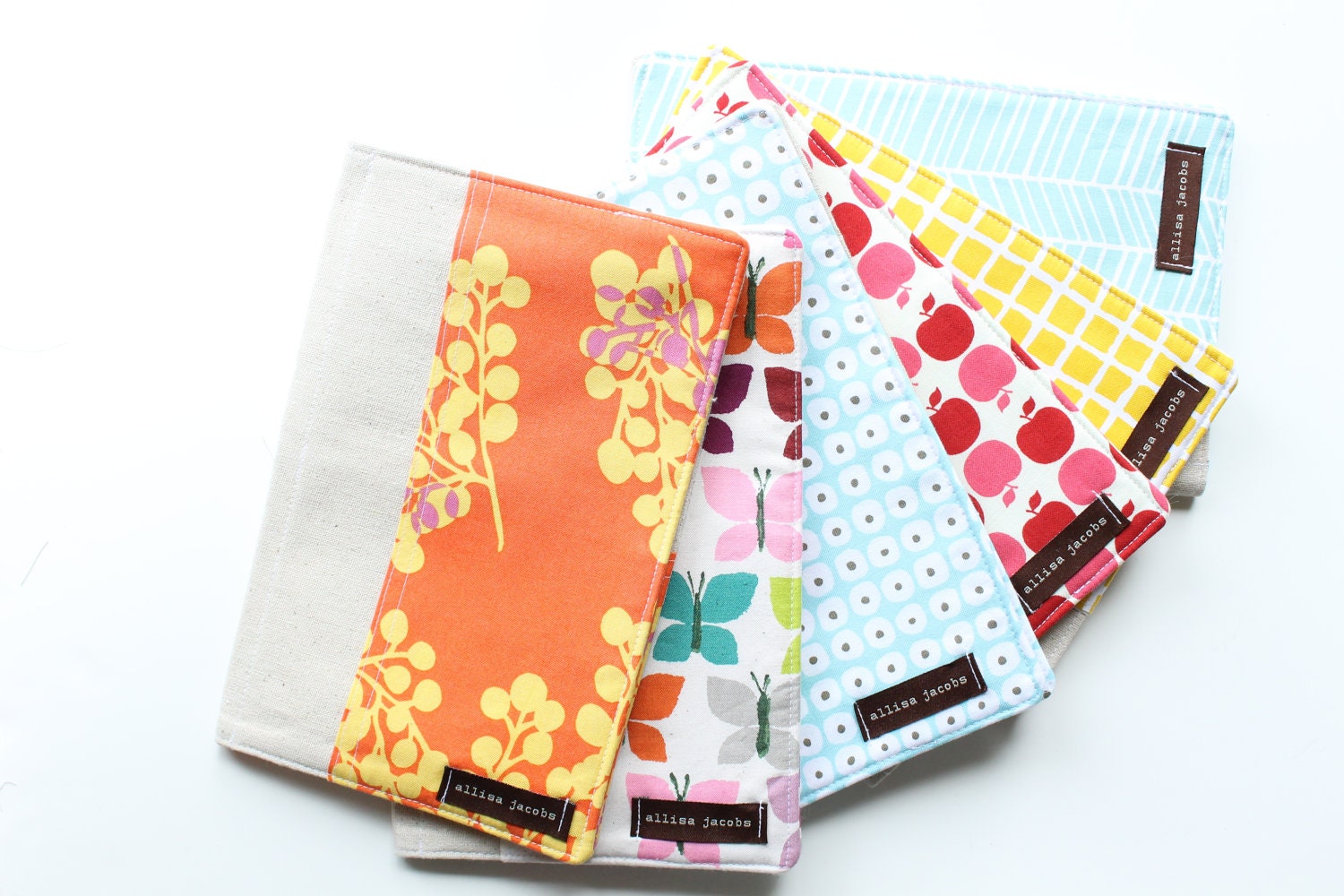 Notepad Organizer - Design Your Own - Choose Prints and Colors, List Taker, Portfolio Organizer, Chevron Orange, Aqua, Spring