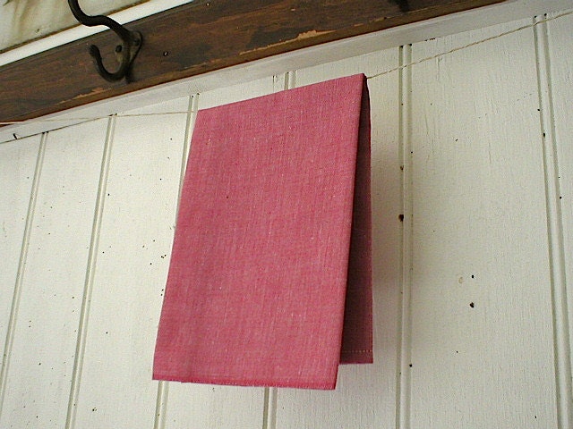 Selvedge red chambray pocket square, handkerchief - eco vintage fabric