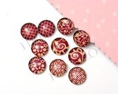 10pcs handmade assorted texture round clear glass dome cabochons 12mm (12-0650)