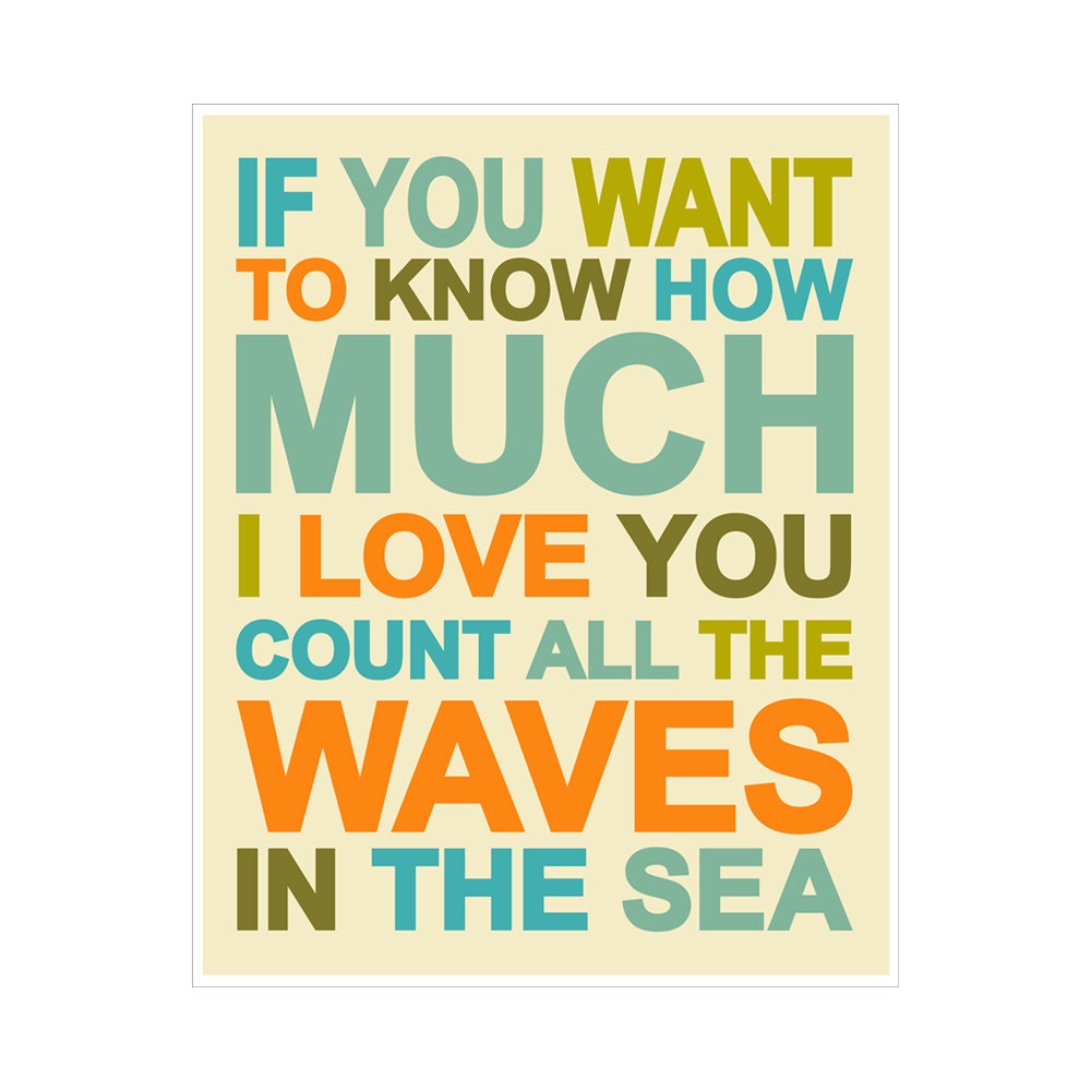 Children's Wall Art / Nursery Decor If You Want to Know How Much I Love You - 5x7 inch Poster Print