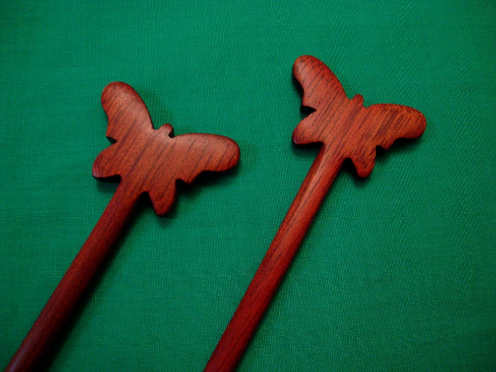 Handmade Butterfly Chopstick Hair Sticks from Bloodwood/Coupon