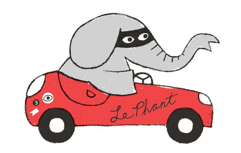 LE PHANT: 4x6inch, 5 color screenprint