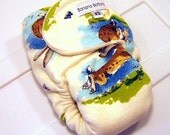 Hopping Bunnies Newborn Fitted Cloth Diaper with Bamboo Velour