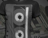 Tape Cassette T-shirt Womens American Apparel t-shirt Mix Tape tshirt