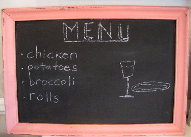 Salmon Melon Colored Painted Wooden Chalkboard