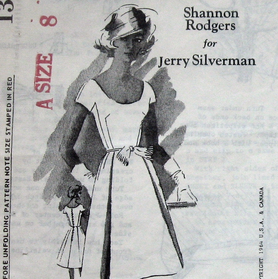 Vintage SPADEA Womens Dress Pattern Original Jerry Silverman Design With Unique Dart Accents Sz8