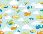 On The Go Planes Sky Blue -  Fat Quarter