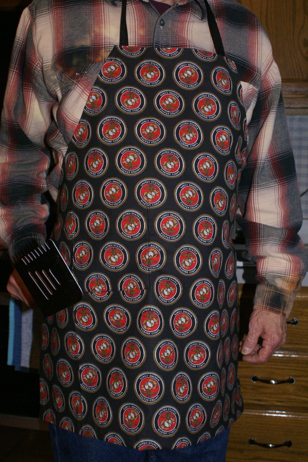 Full, bar-b-que style Marine Corp apron