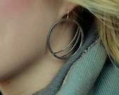 Sterling Silver Modern Hoop Earrings - Sydney Earrings