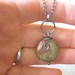 unakite and silver pendant necklace, rustic green and pink pendant necklace