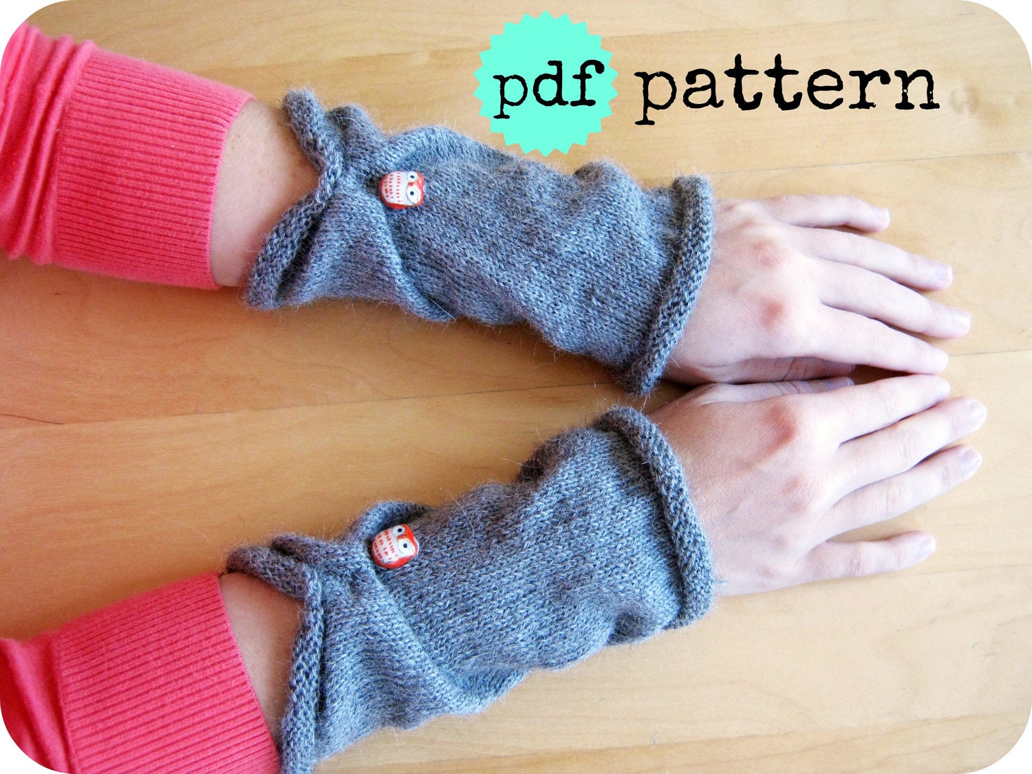 PDF Knitting Pattern Ruched Arm Warmers with Beaded Detail
