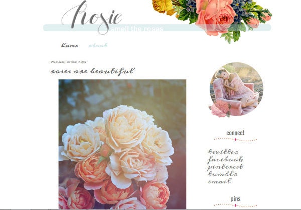 Premade Blogger Template Rosie