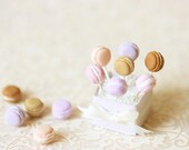 Dollhouse Miniature Food - Lavender Macaron Pops