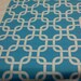 MODERN TABLE RUNNER White Chain Print on Aqua Cage Gotcha Table Runner girly blue