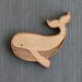 Whale Pin - stocking stuffer wood brooch