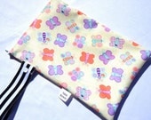 Small Waterproof Zippered Wet Bag - Butterfly Print