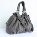 Practical Nagy Bag in Gray -medium- / Gift for her, gift for women Outside Pockets / Pleated Bag / Shoulder Bag / Travel / Large
