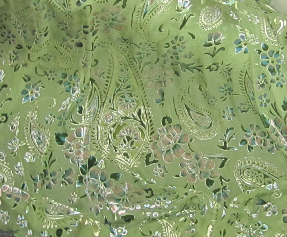 Green Paisley Fabric