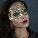 Masquerade mask in gold leather "Victoriana"