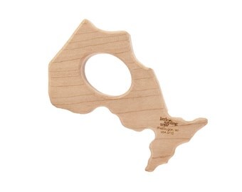 natural Ontario wooden teether wood toy baby toy