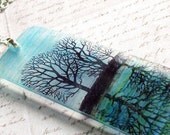Tree reflection necklace, resin necklace, tourquoise, gifts under 30