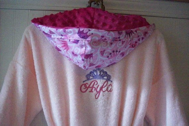 Child Robes-Personalized-Bathrobes-Children-Princess-Pink-Beach-Bath-Pool-Hooded Terry Cover Up-Sizes Baby up to Child 2-6-Kids