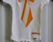 SALE ITEM- Infant Necktie Bodysuit in Citrus Striped Pattern Sized 0 to 6 Months