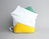 Vintage Angular Colorblock Leather Purse