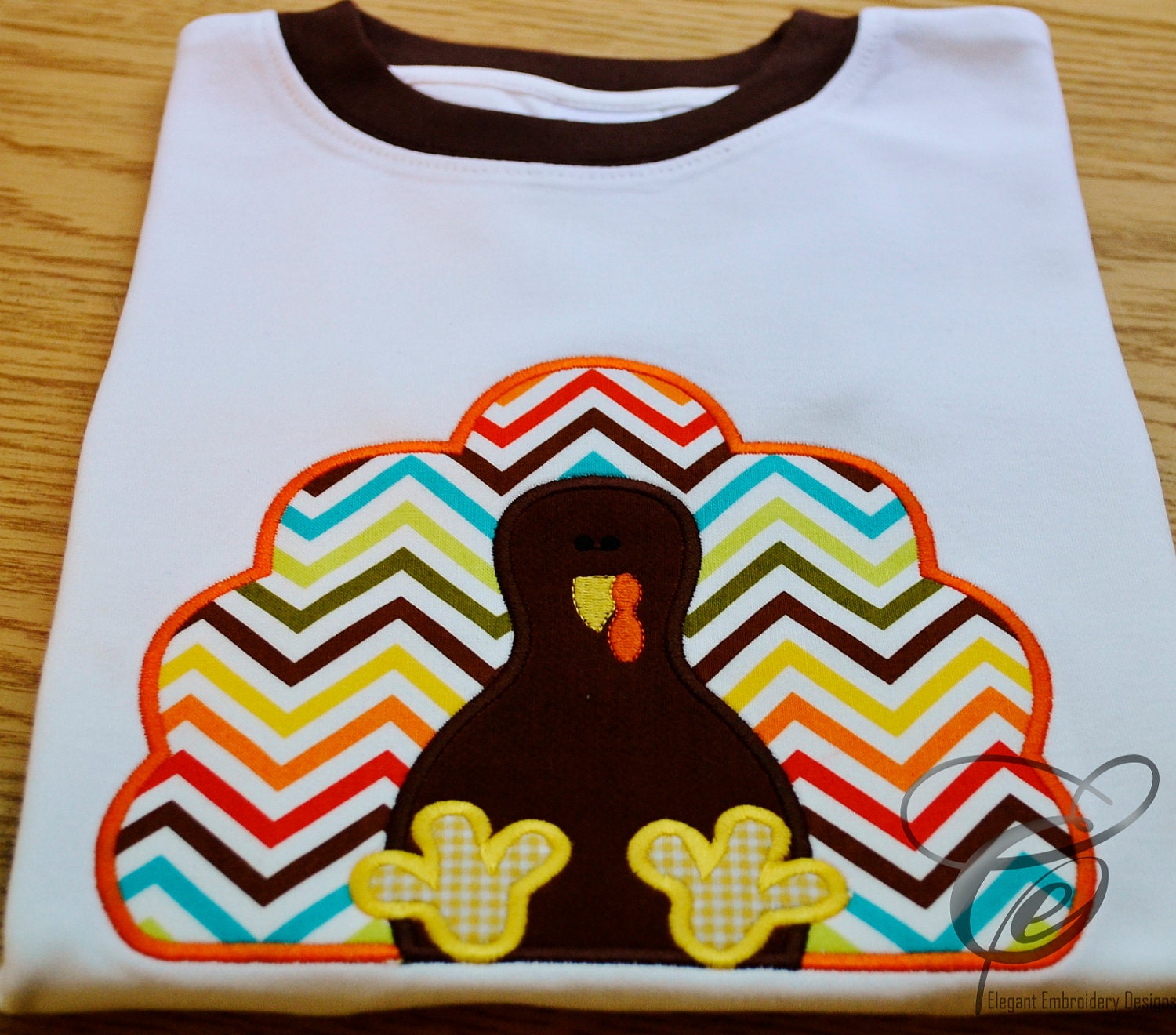 Chevron Turkey Applique TShirt by Elegant Embroidery Designs Il_570xn