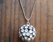 Charms on Chain, Rhinestone Disco Ball on Base Metal Ball Chain, Gifts under 20, Gifts for Her, Ready to Ship