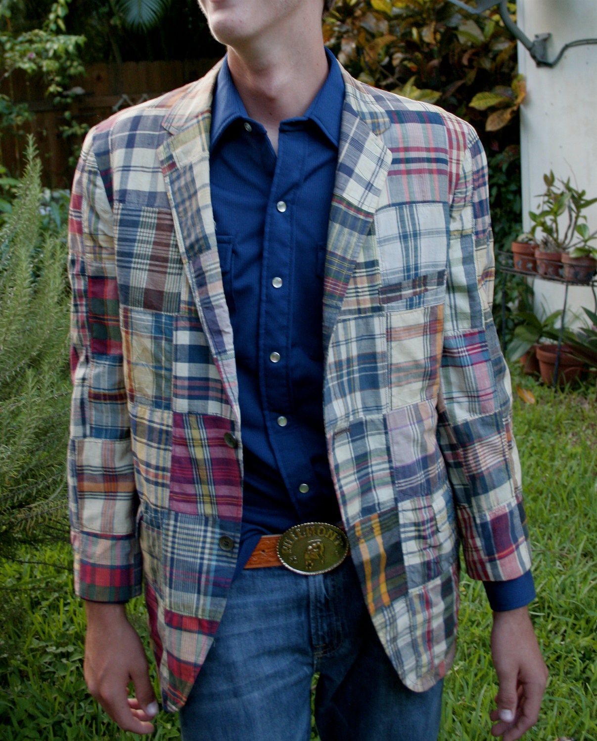 VINTAGE Authentic Men's India Madras Jacket.