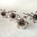 HAIRPINS - 4 pins, snowflake, Swarovski crystal - gray, silver