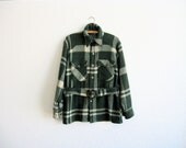 1970s Woolrich Plaid Belted Shirt Jacket. 1930s Style.
