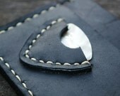 Men wallet Thin Leather Wallet Guitar Pick holder case / Personalized Men Valentines Gift