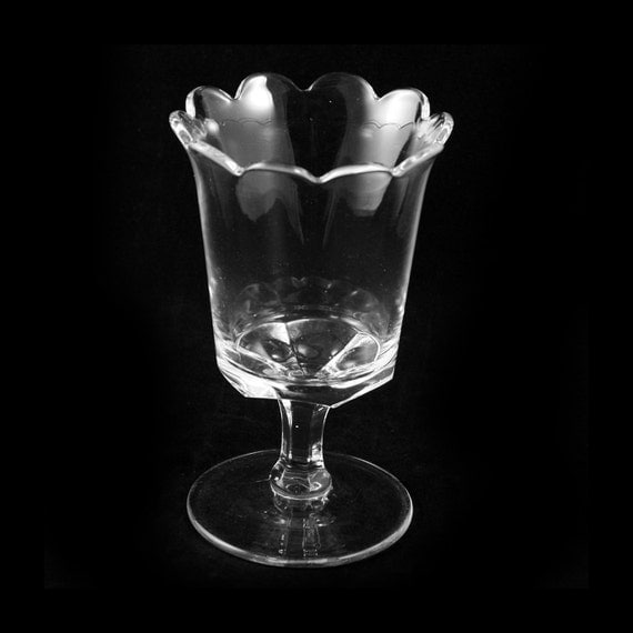 Antique EAPG Plain Spooner Scalloped Rim Paneled Stem by charmings