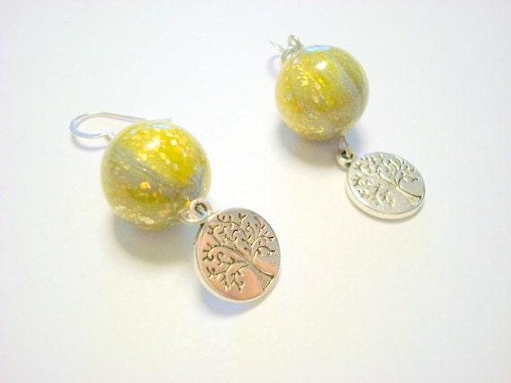 Tree of Life Sparkle Silver and Gold Earrings
