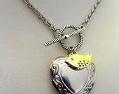Heart Necklace, Heart Locket Necklace