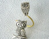 Silver owl ring