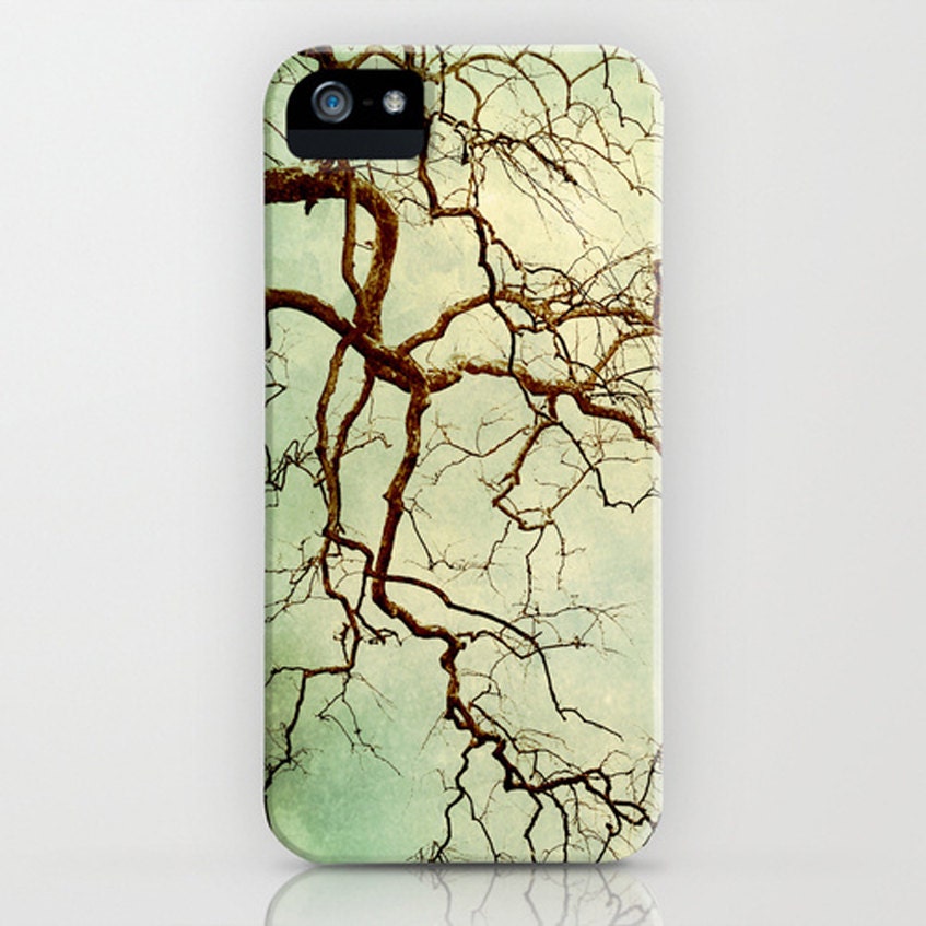 iPhone 5, iPhone case, tree photo, mint, teal phone, tree branch, case for iPhone 5, winter tree, iPhone accessory, cell phone case