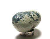 SALE Beach Sea Slag Glass Stone - Large Rare Rock - Lapidary Collector's Display Zen Egg "Peek-a-Blue" by StoneMe