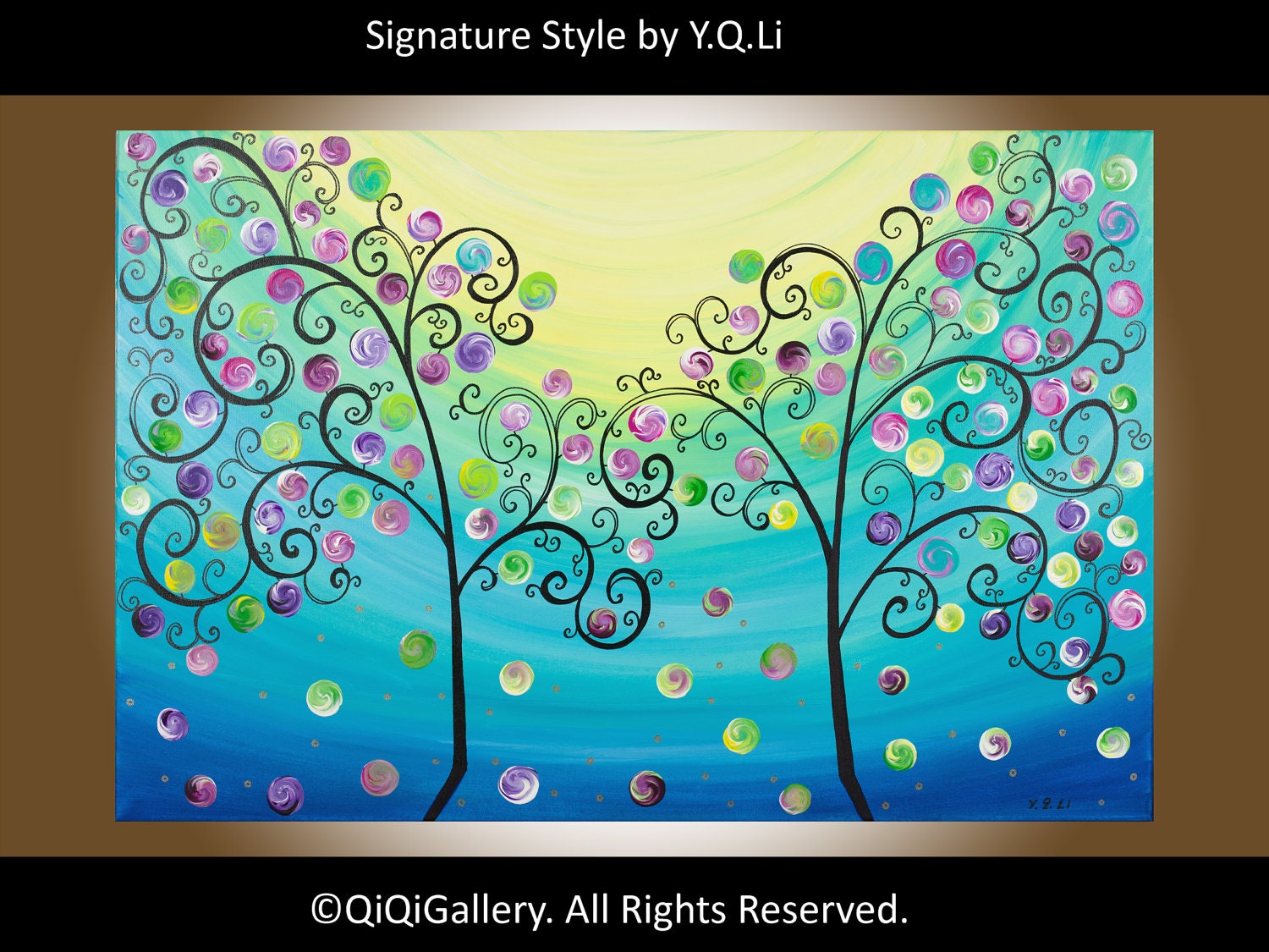 Abstract Painting Acrylic Painting Landscape Original Modern Heavy Texture Painting Impasto Trees Painting Wall Décor by QIQIGALLERY