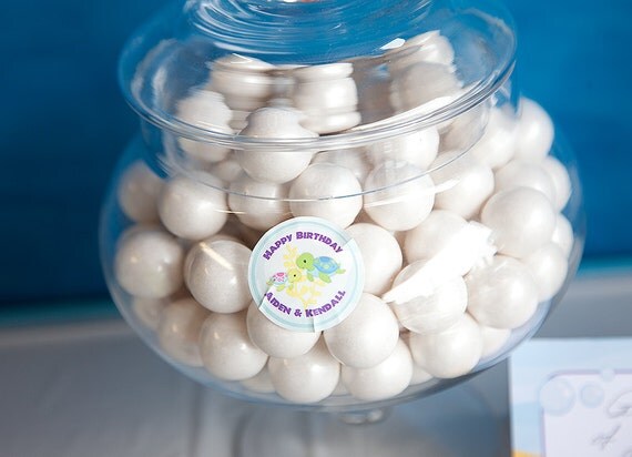 Set of 24 Small Round Under the Sea Birthday Party Stickers Favor Tags Il_570xn